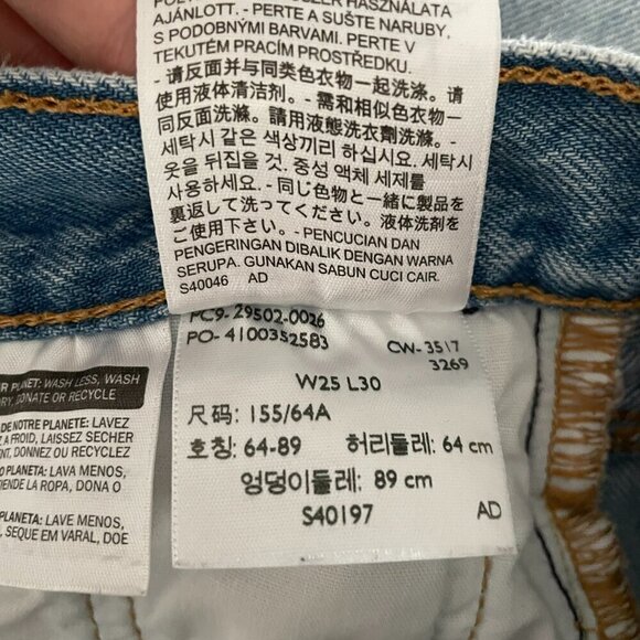 Levi's 501 Mid Rise Denim Light Wash Button-Fly Casual Skinny Jeans Blue 25 - Picture 9 of 10